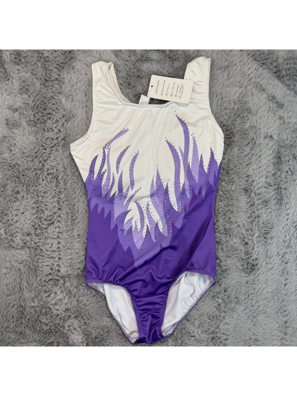 Gymnastics Girls Size S LEOTARD Competition GEMSTONE PURPLE Rhinestone Bling NEW